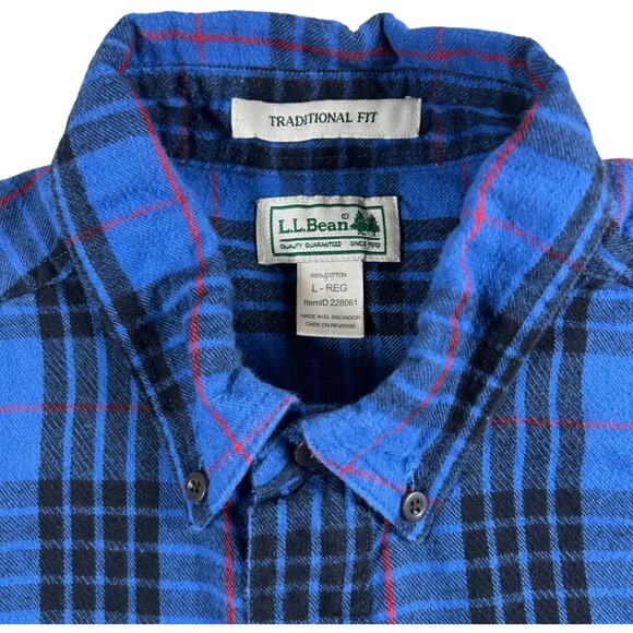 L.L. Bean Men's Flannel Button Up - Size: Large Regular - Picture 3 of 7